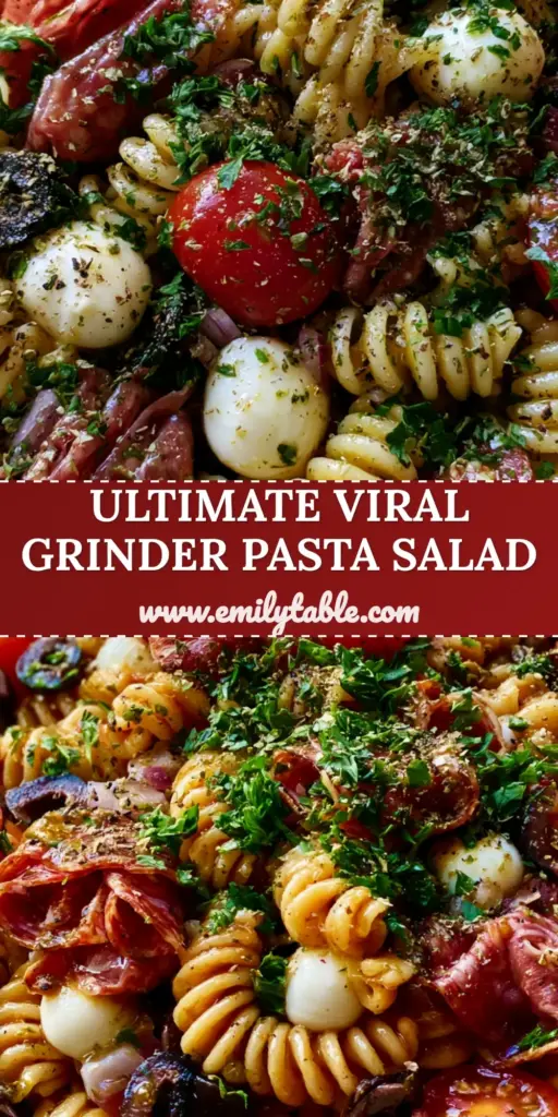 Italian Antipasto Pasta Salad with Zesty Genoa Salami and Mozzarella 4 An overhead macro photo of a vibrant Italian Antipasto Pasta Salad in a rustic matte white ceramic bowl, featuring rotini, salami ribbons, and mozzarella pearls.