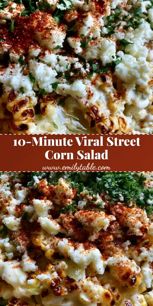 A close-up shot of Mexican Street Corn in a bowl with charred kernels, white cotija cheese, and red chili powder dusting.