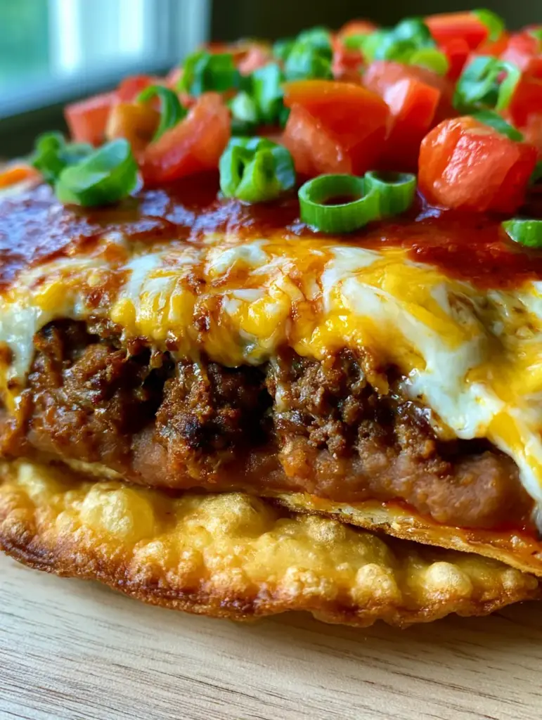 Close-up of a Mexican pizza showing molten bubbling cheese, thick red sauce, and precisely diced Roma tomatoes.