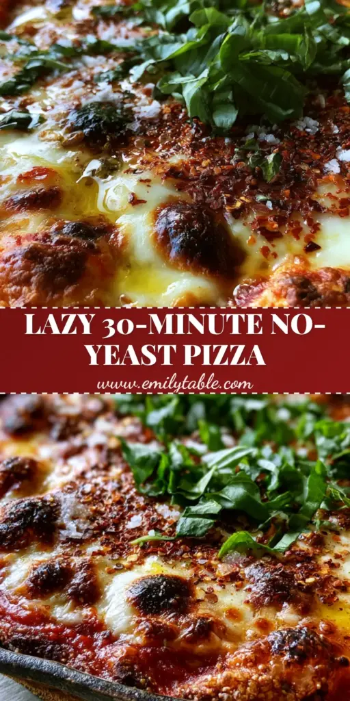 A rustic 30-minute skillet pizza with charred mozzarella spots and fresh basil. (easy pizza recipe)