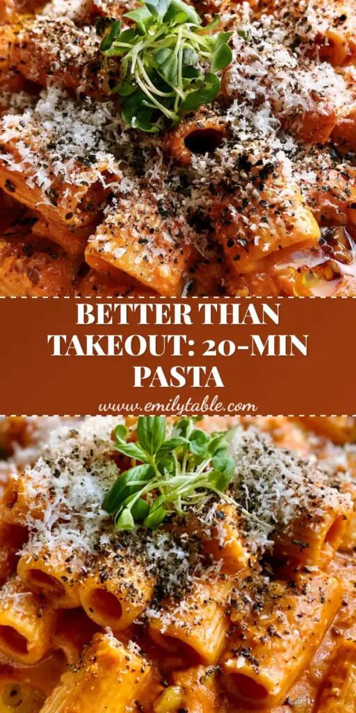 Creamy Garlic Tomato Pasta: A Velvety 30-Minute Rigatoni Masterpiece 4 A high-angle handheld smartphone photo of Creamy Garlic Tomato Pasta in a ceramic bowl, topped with pecorino cheese, micro-basil, and chili oil.