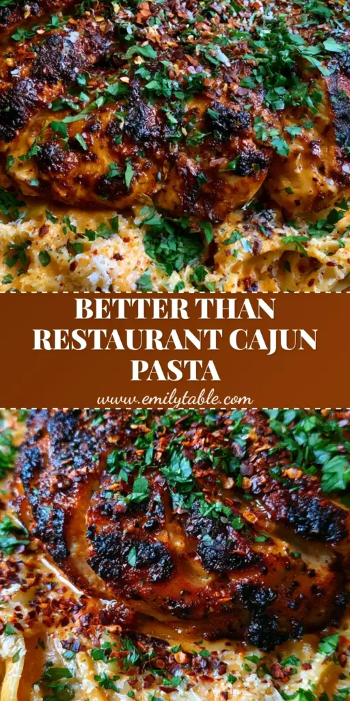 A rustic cast iron skillet filled with Creamy Cajun Chicken Alfredo, featuring charred chicken slices and orange-tinted sauce.