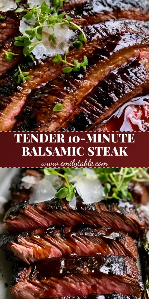 Balsamic Flank Steak with Glossy Mahogany Glaze and Blistered Asparagus 4 A premium platter of sliced Balsamic Flank Steak with thick mahogany glaze, Maldon salt, and blistered asparagus.