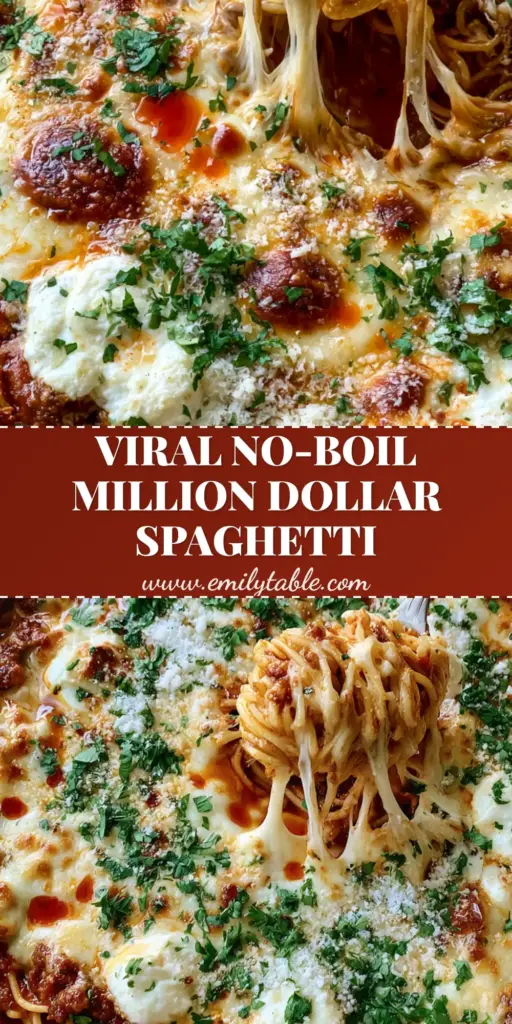 Easy Spaghetti Recipes: The Ultimate Million Dollar Baked Casserole 4 A silver fork lifting a swirl of spaghetti with a long stretchy cheese pull from a white pot of Million Dollar Baked Spaghetti. (easy spaghetti recipes)