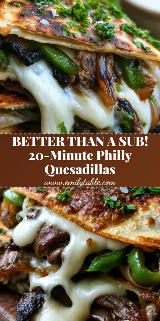 A stack of crispy Philly cheesesteak quesadillas showing molten provolone and charred shaved ribeye on a rustic board.