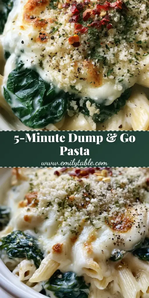 A handheld smartphone photo of a white ceramic crockpot bowl filled with creamy slow cooker spinach pasta topped with bubbly mozzarella and chili flakes.