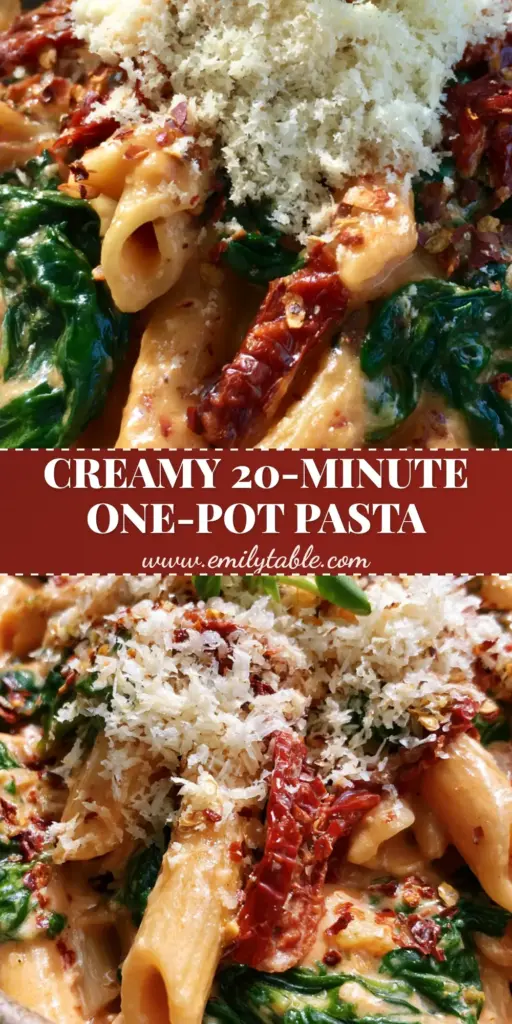 A rustic matte ceramic bowl filled with spicy spinach and sun-dried tomato pasta, topped with fluffy parmesan and basil sprouts.