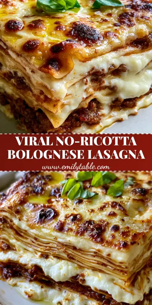 Lasagna Bolognese: The Ultimate Authentic 10-Layer Italian Masterpiece 4 A close-up vertical shot of a square of Lasagna Bolognese showing 10 thin pasta layers, red ragu, and a bubbly cheese crust. (Lasagna Bolognese)