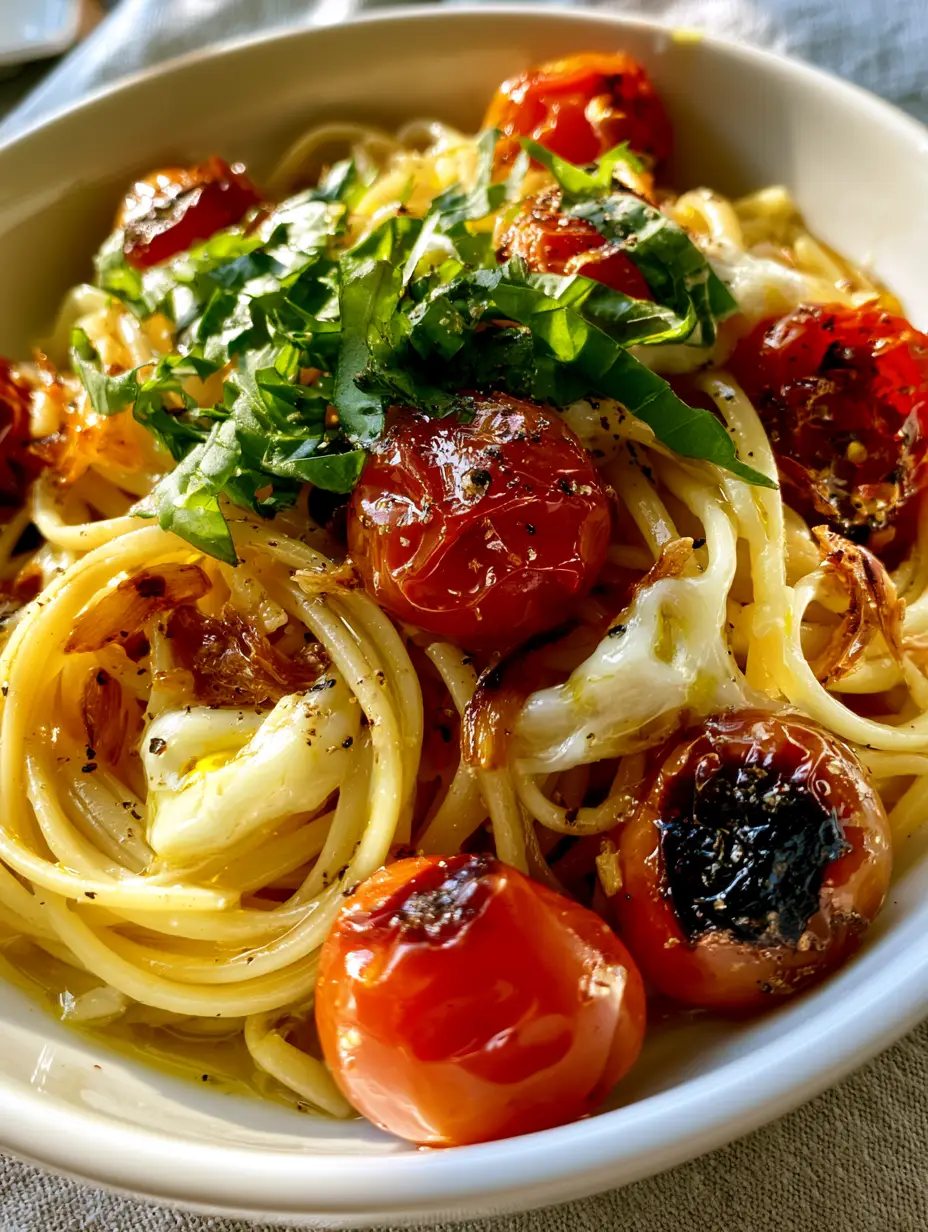 Linguine Positano Recipe: A Sun-Drenched Taste of the Amalfi Coast 4 Macro shot of shimmering garlic-infused olive oil coating Linguine Positano with fresh basil.